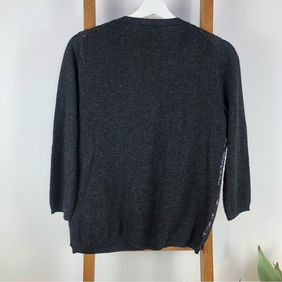 ANTHROPOLOGY Robbi&Nikki black/gray cashmere/wool sequins cardigan S - Picture 12 of 12